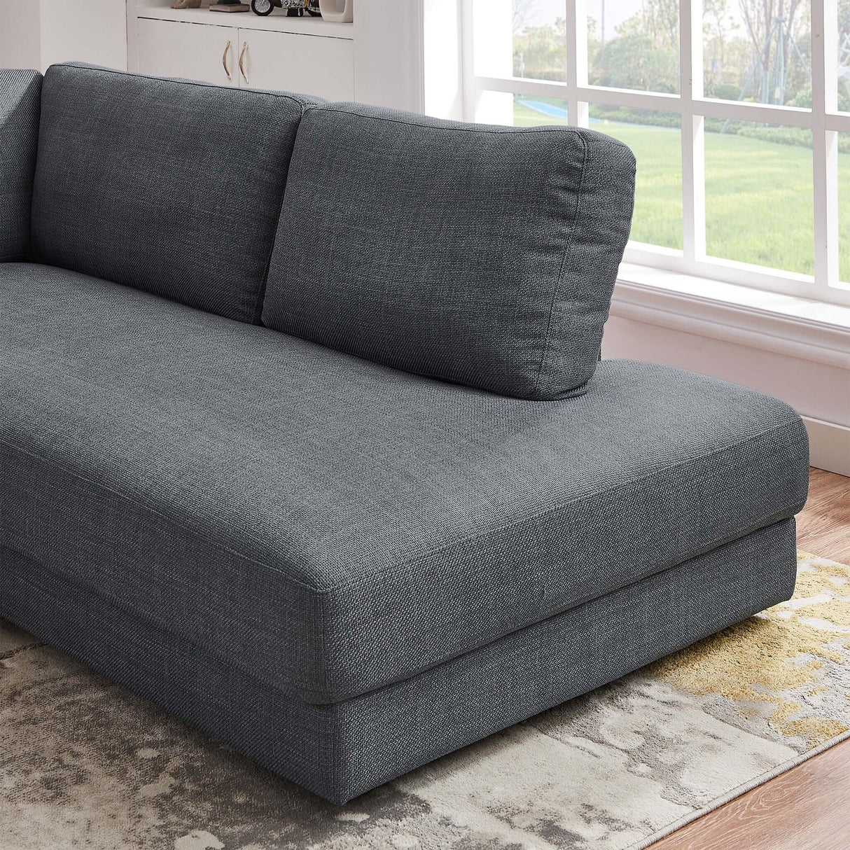 Glander Grey Linen RAF Sectional from Ashcroft Furniture - Luna Furniture