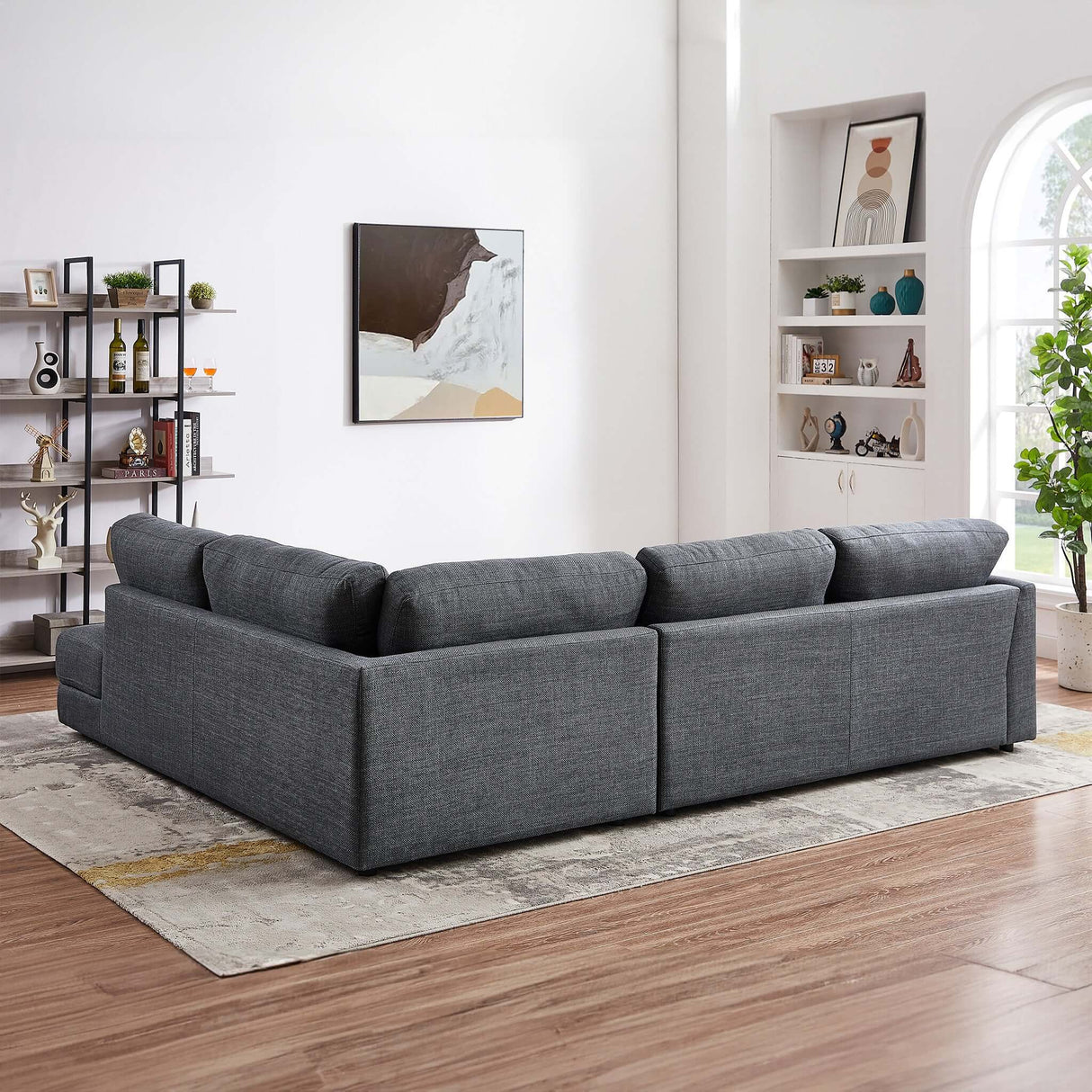 Glander Grey Linen RAF Sectional from Ashcroft Furniture - Luna Furniture