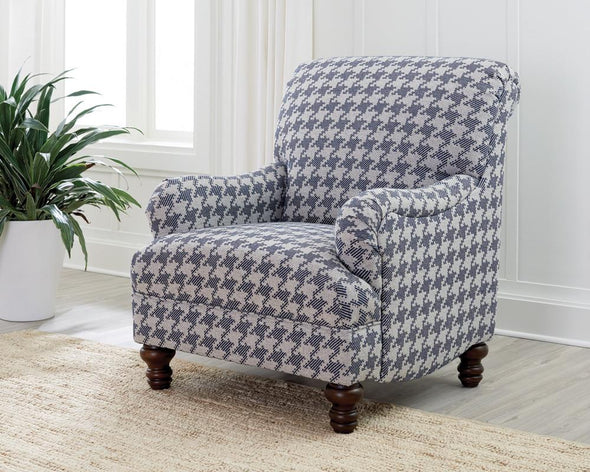 Glenn Recessed Arms Accent Chair Blue - 903093 - Luna Furniture