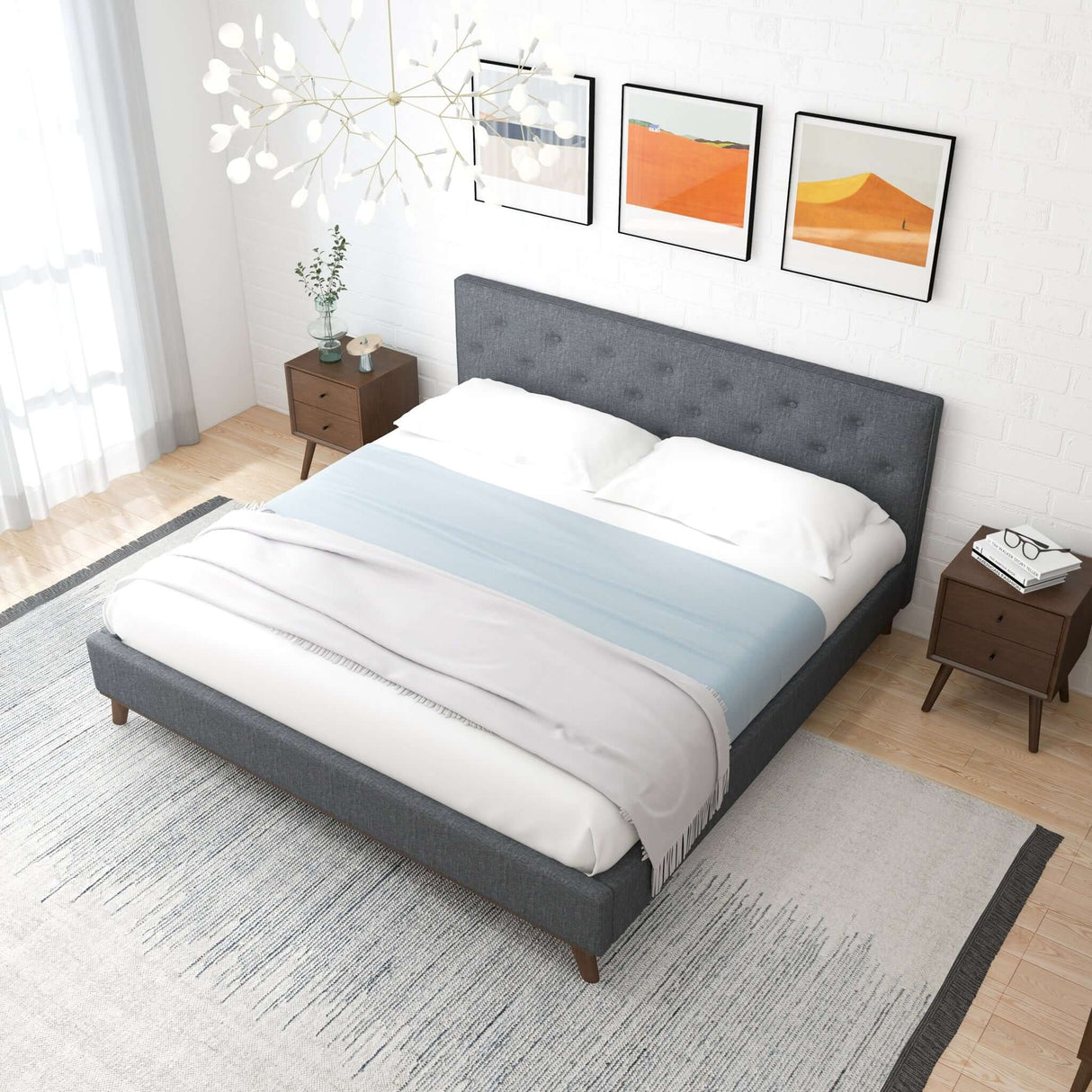Graceville Dark Grey Platform Bed King from Midinmod - Luna Furniture