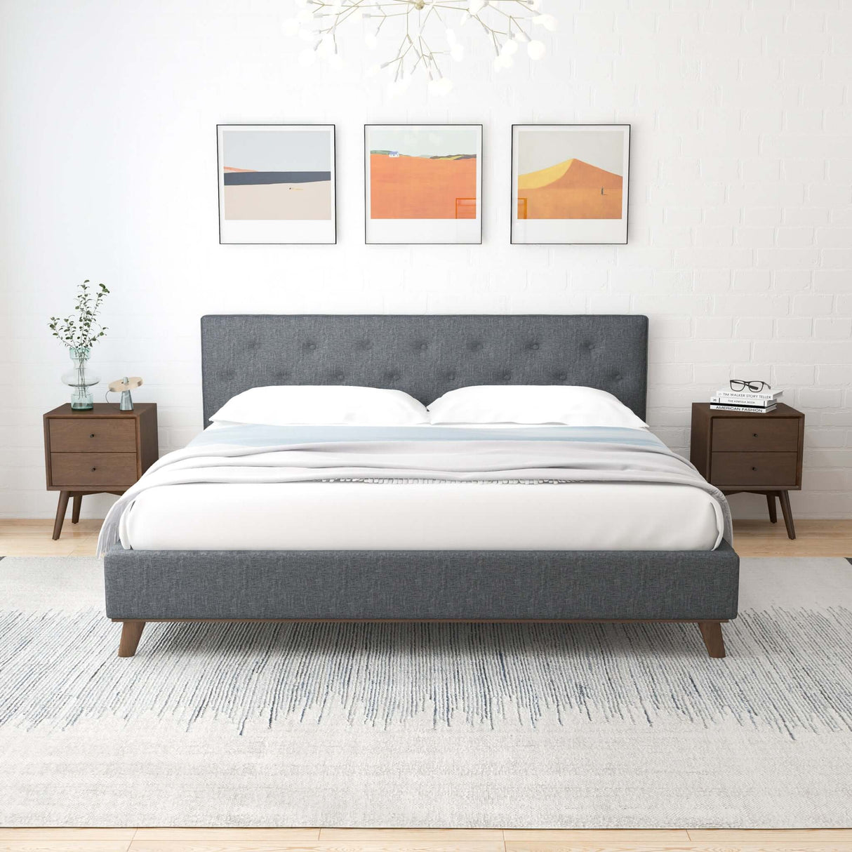 Graceville Dark Grey Platform Bed King from Midinmod - Luna Furniture