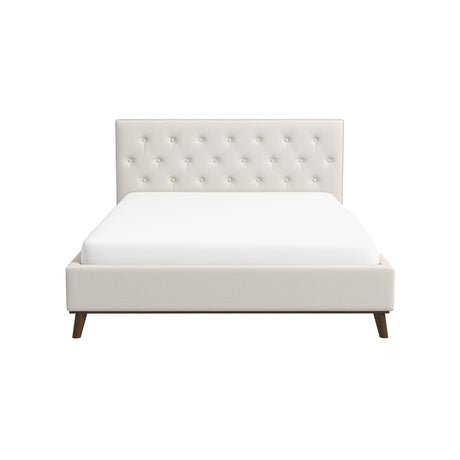 Graceville Mid-Century Modern Queen//King Light Beige Fabric Platform Bed Queen - AFC00675 - Luna Furniture