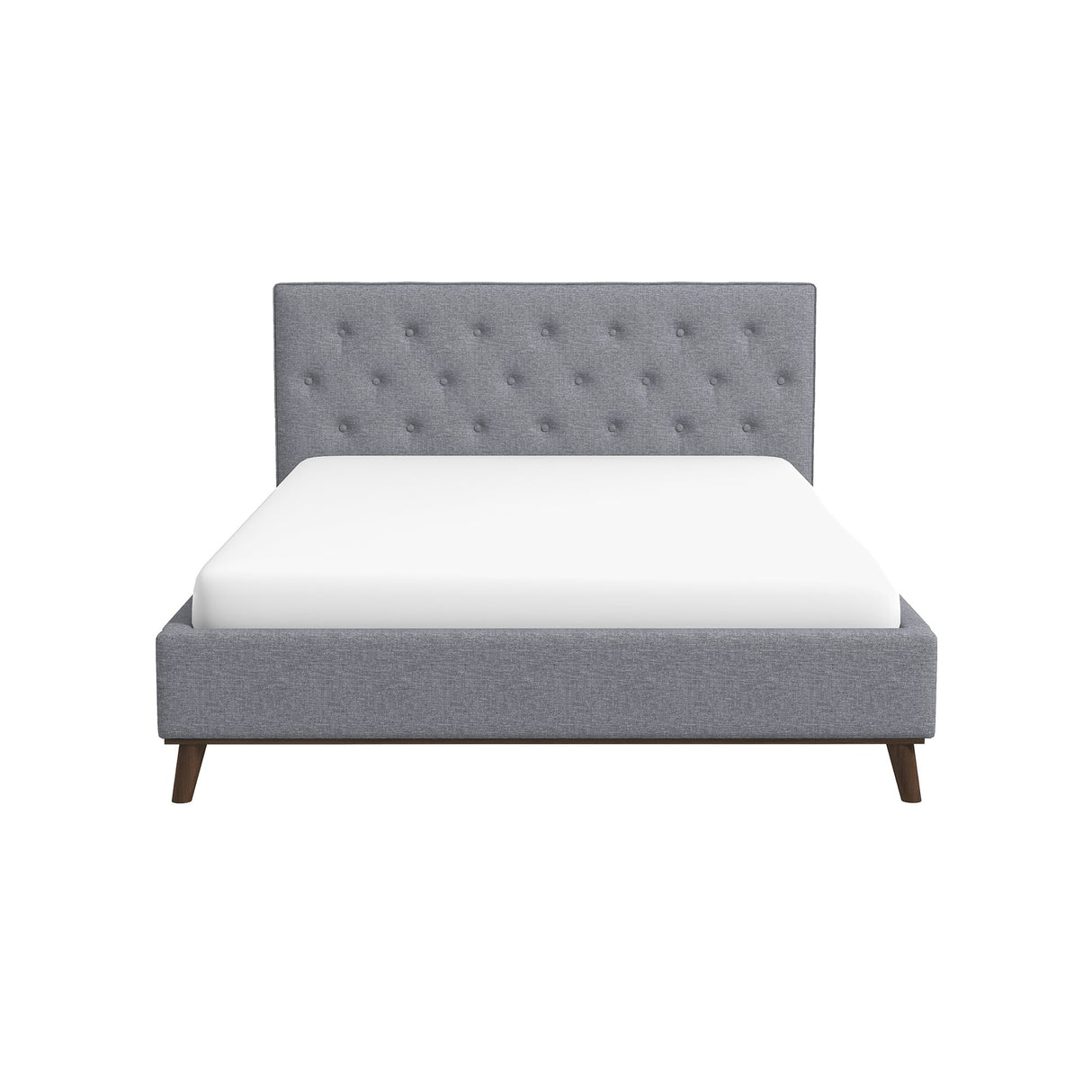 Graceville Mid-Century Modern Queen//King Light Grey Fabric Platform Bed King from Ashcroft Furniture - Luna Furniture
