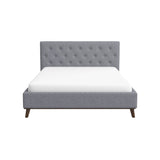 Graceville Mid-Century Modern Queen//King Light Grey Fabric Platform Bed King from Ashcroft Furniture - Luna Furniture