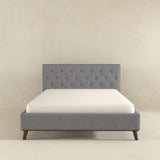 Graceville Mid-Century Modern Queen//King Light Grey Fabric Platform Bed King from Ashcroft Furniture - Luna Furniture