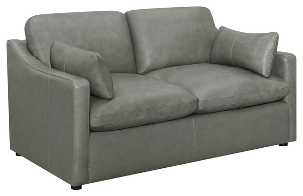 Grayson Sloped Arm Upholstered Loveseat Grey - 506772 - Luna Furniture