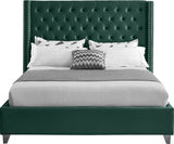 Aiden Green Velvet Queen Bed from Meridian - Luna Furniture