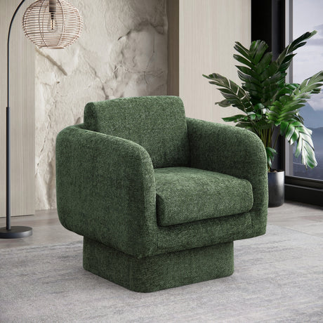 Green Alessandra Chenille Fabric Dining Chair / Accent Chair - 472Green - Luna Furniture