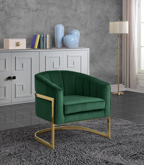 Green Carter Velvet Accent Chair - 515Green - Luna Furniture
