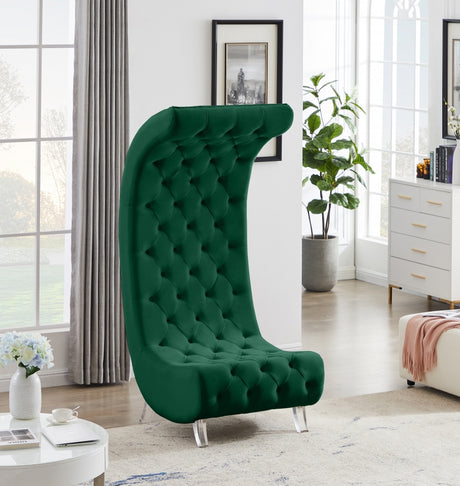 Green Crescent Velvet Chair - 568Green-C - Luna Furniture