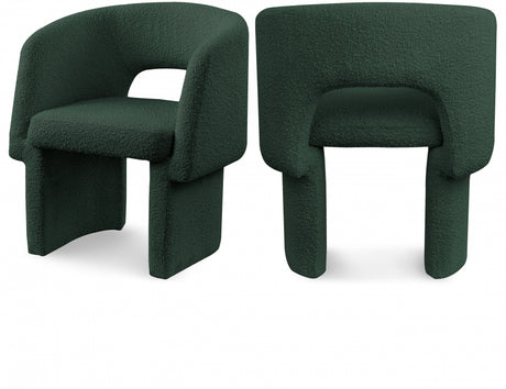 Green Emmet Boucle Fabric Dining Chair / Accent Chair - 438Green-C - Luna Furniture