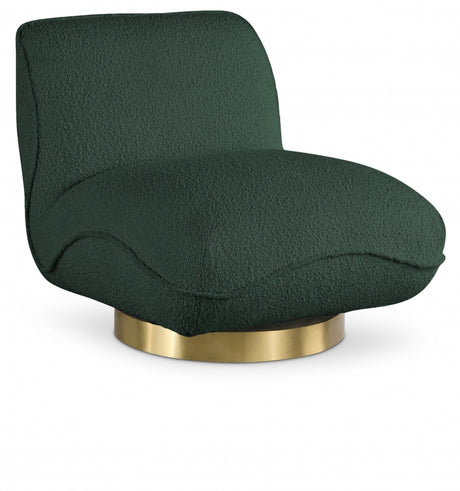 Green Geneva Boucle Fabric Swivel Accent Chair - 492Green - Luna Furniture