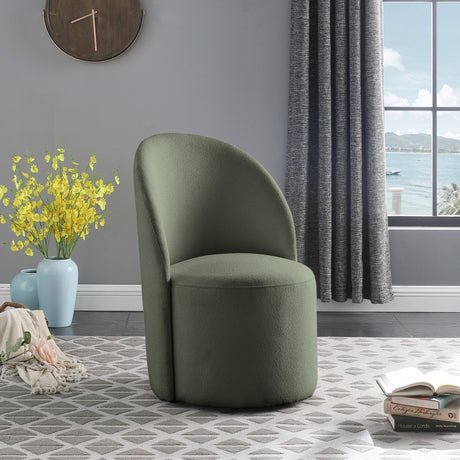 Green Hautely Boucle Fabric Accent | Dining Chair - 528Green - Luna Furniture