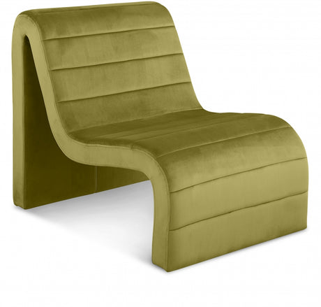 Green Ivy Velvet Accent Chair - 403Olive - Luna Furniture