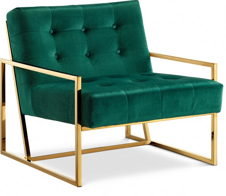 Green Pierre Velvet Accent Chair - 523Green - Luna Furniture