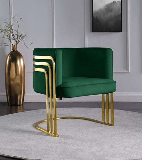 Green Rays Velvet Accent Chair - 533Green - Luna Furniture