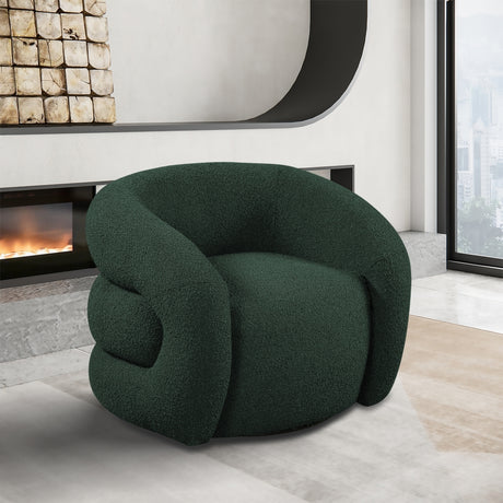 Green Roxbury Boucle Fabric Dining Chair / Accent Chair - 473Green - Luna Furniture