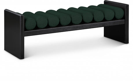 Green Waverly Boucle Fabric Bench - 178Green - Luna Furniture