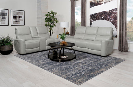 Greenfield 2-piece Upholstered Power Reclining Sofa Set Ivory - 610261P-S2 - Luna Furniture
