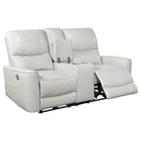 Greenfield Ivory 2-Piece Upholstered Power Reclining Sofa Set from Coaster - Luna Furniture