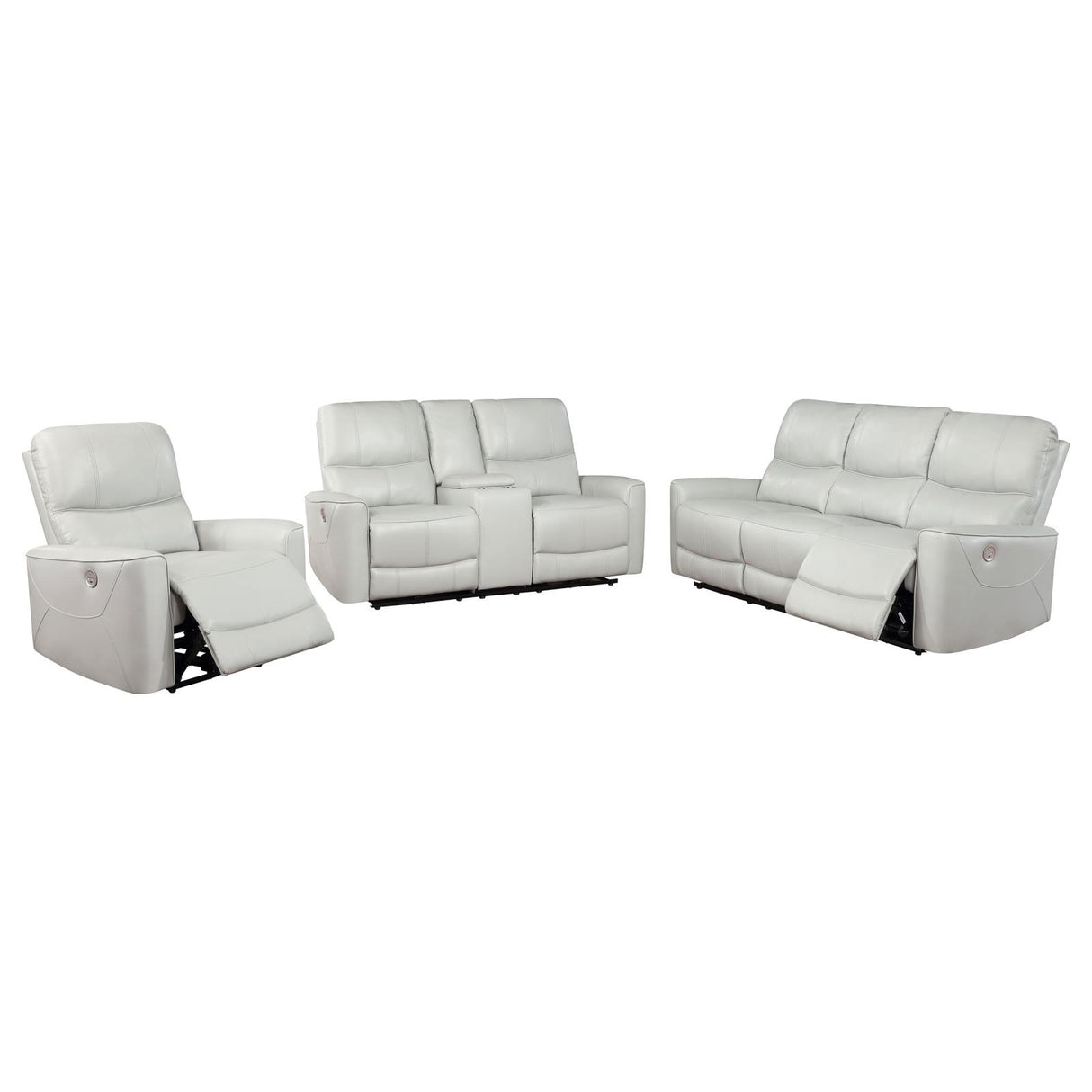 Greenfield Ivory 3-Piece Upholstered Power Reclining Sofa Set from Coaster - Luna Furniture