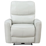 Greenfield Ivory Upholstered Power Recliner Chair from Coaster - Luna Furniture