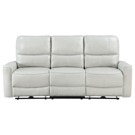 Greenfield Ivory Upholstered Power Reclining Sofa from Coaster - Luna Furniture