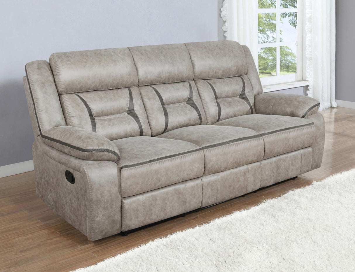 Greer Upholstered Tufted Back Motion Sofa from Coaster - Luna Furniture