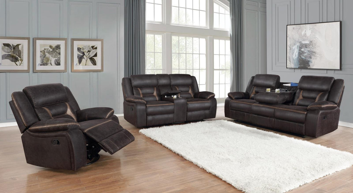 Greer Upholstered Tufted Back Motion Sofa - 651354 - Luna Furniture