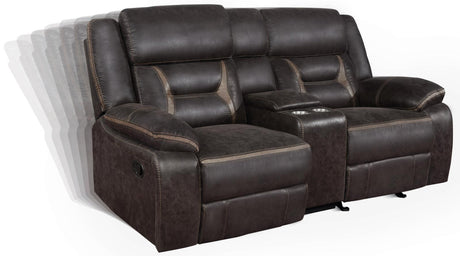 Greer Brown Upholstered Tufted Reclining Living Room Set from Coaster - Luna Furniture