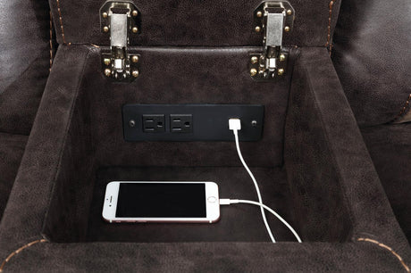 Greer Brown Upholstered Tufted Reclining Living Room Set from Coaster - Luna Furniture