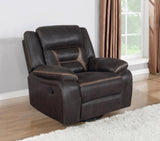Greer Brown Upholstered Tufted Reclining Living Room Set from Coaster - Luna Furniture