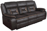 Greer Brown Upholstered Tufted Reclining Living Room Set from Coaster - Luna Furniture