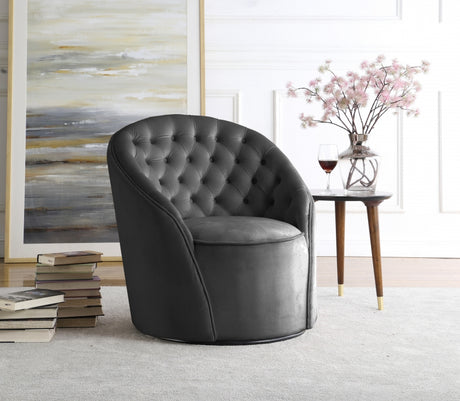 Grey Alessio Velvet Accent Chair - 501Grey - Luna Furniture