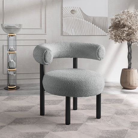 Grey Bordeaux Boucle Fabric Accent Chair - 495Grey - Luna Furniture