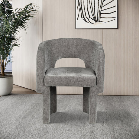 Grey Emmet Chenille Fabric Dining Chair / Accent Chair - 439Grey-C - Luna Furniture