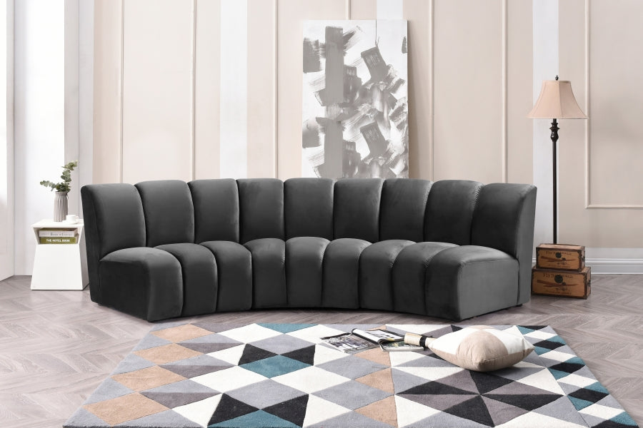 nedbryder Herske generation Grey Infinity Modular Sofa - Luna Furniture from Meridian