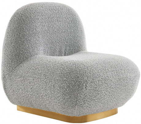 Grey Liam Boucle Fabric Accent Chair - 531Grey - Luna Furniture