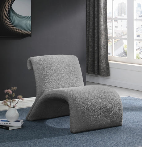 Grey Mulberry Boucle Fabric Accent Chair - 483Grey - Luna Furniture