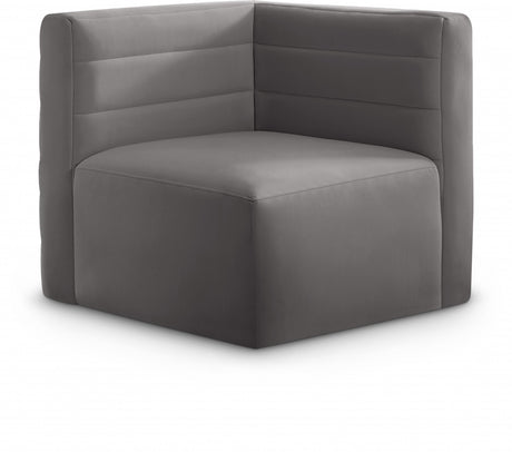 Grey Quincy Velvet Modular Cloud-Like Comfort Corner Chair - 677Grey-Corner - Luna Furniture