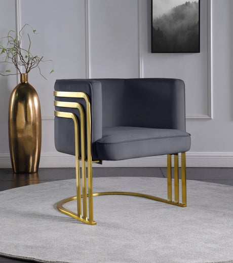 Grey Rays Velvet Accent Chair - 533Grey - Luna Furniture