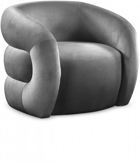 Grey Roxbury Velvet Accent Chair - 525Grey - Luna Furniture