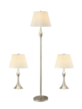 Griffin Brushed Nickel 3-Piece Slender Lamp Set from Coaster - Luna Furniture