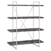 Grimma 4-shelf Bookcase Rustic Grey Herringbone - 802613 - Luna Furniture