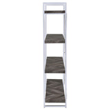 Grimma 4-shelf Bookcase Rustic Grey Herringbone - 802613 - Luna Furniture