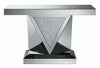 Gunilla Rectangular Sofa Table with Triangle Detailing Silver and Clear Mirror - 722509 - Luna Furniture