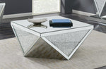 Gunilla Square Coffee Table with Triangle Detailing Silver and Clear Mirror - 722508 - Luna Furniture