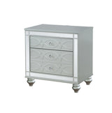 Gunnison Silver Metallic 2-Drawer Nightstand from Coaster - Luna Furniture