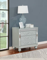 Gunnison Silver Metallic 2-Drawer Nightstand from Coaster - Luna Furniture