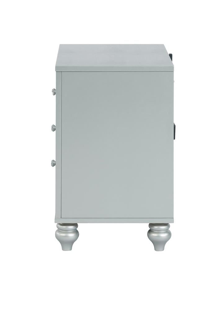 Gunnison Silver Metallic 2-Drawer Nightstand from Coaster - Luna Furniture